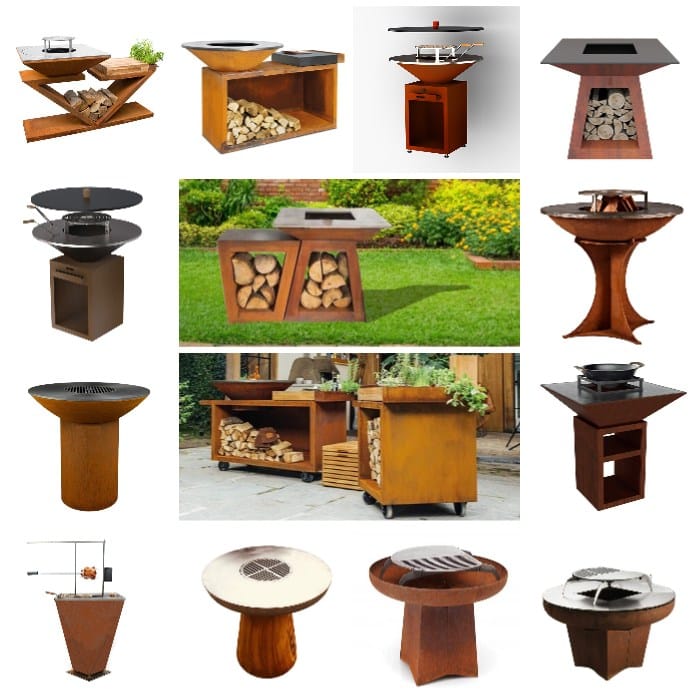 parrillas de acero corten