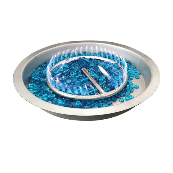 Kit para hoguera redonda de 19 pulgadas con perlas de vidrio