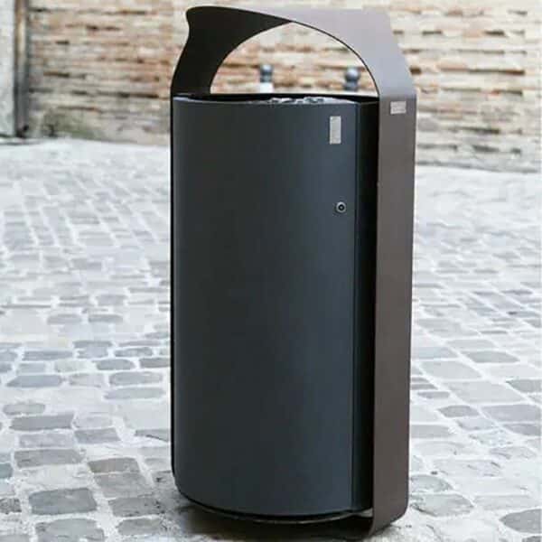 cubo de basura de acero corten 90lt