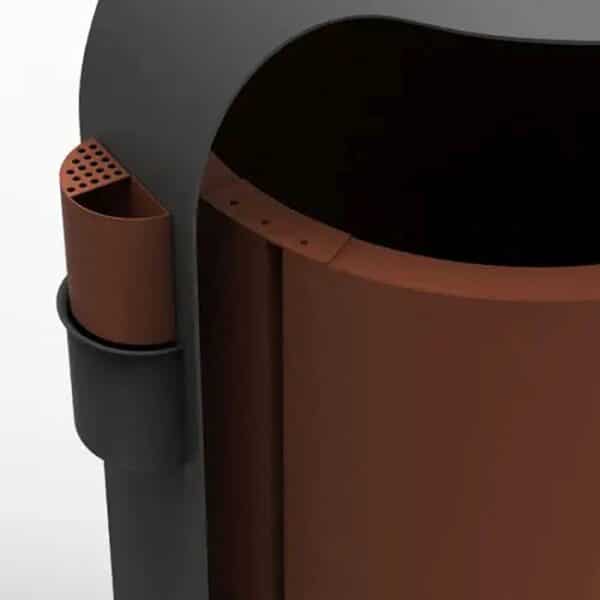 cubo de basura de acero corten 90lt