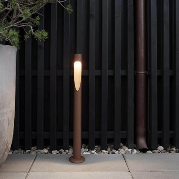 luzes de postes de iluminação exterior em aço corten