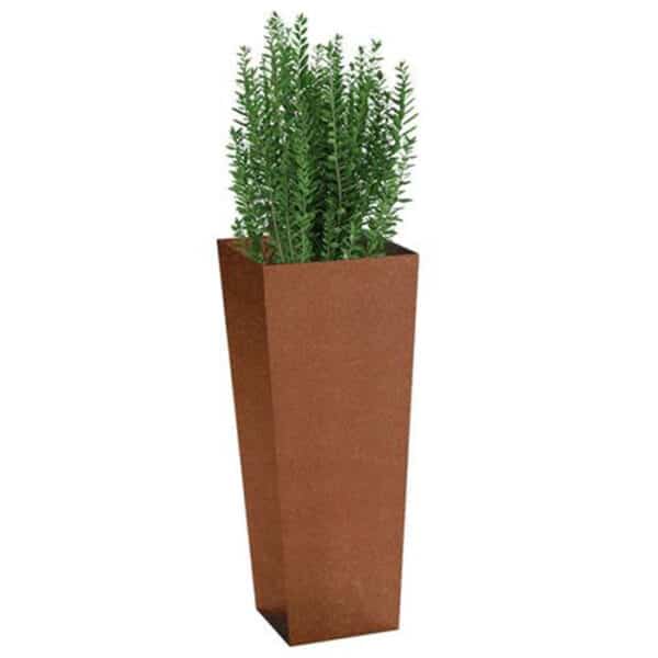 vasos para plantas em aço corten Largo em cima e estreito em baixo