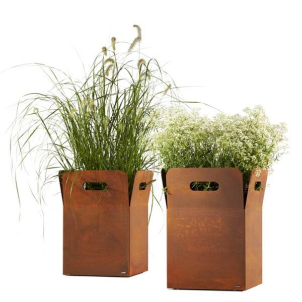 caixas de jardinagem exteriores em aço corten Forma de caixa