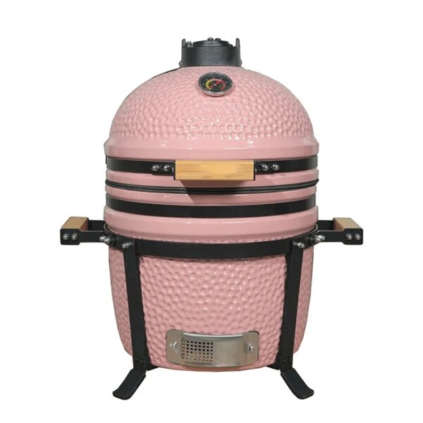 parrilla de carbón de cerámica portátil de sobremesa color rosa