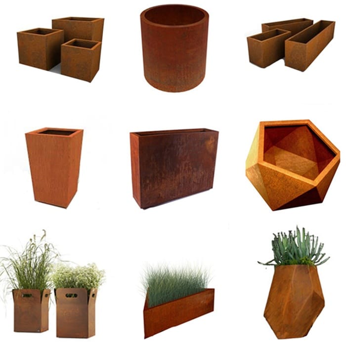 macetas de acero corten