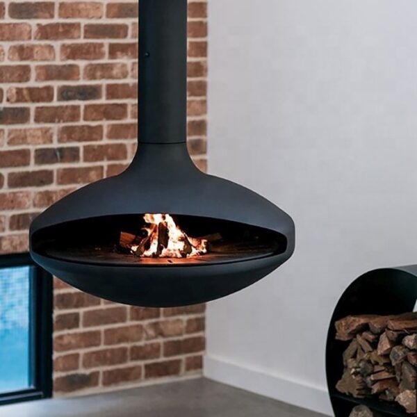 Cheminée intérieure moderne en bois sur mesure