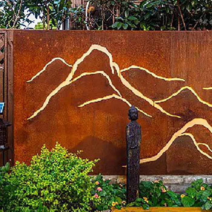 pantalla de acero corten