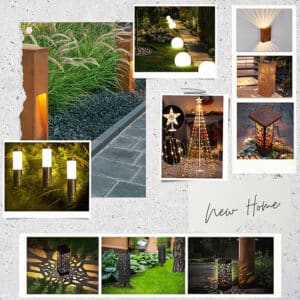 bolardo luminoso de acero corten