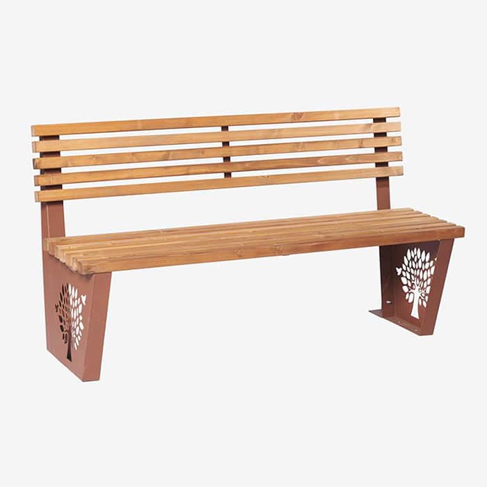 mesa y silla de acero corten