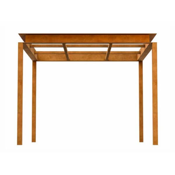 pérgola de acero corten moderna y sencilla para exteriores