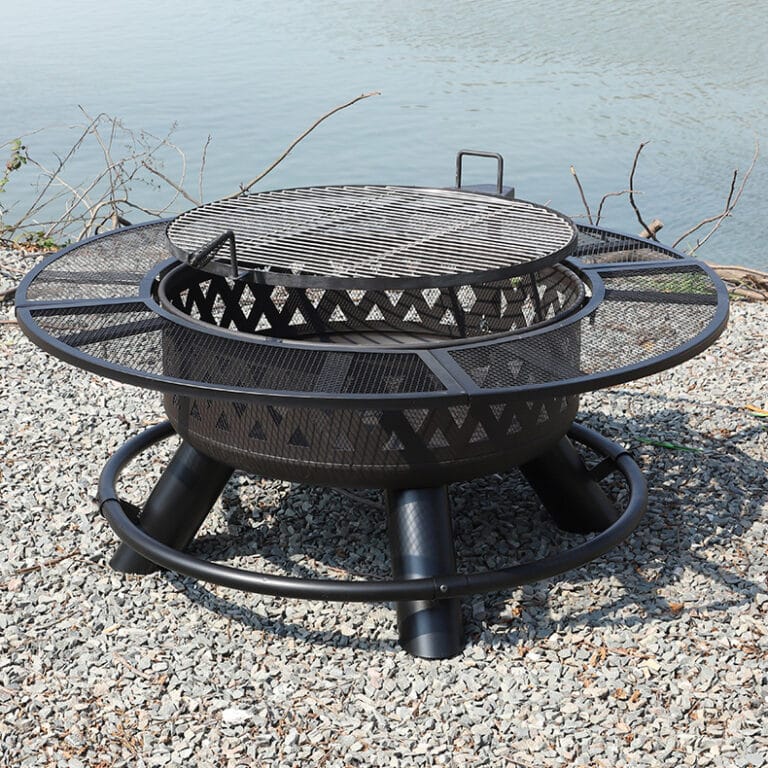 Grille de cuisson foyer BBQ rond main image 1