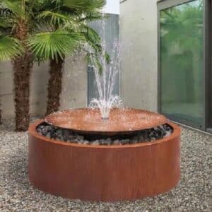 fontana da esterno in acciaio corten