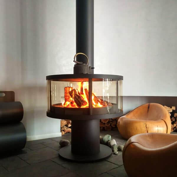 Cheminée intérieure moderne à bois