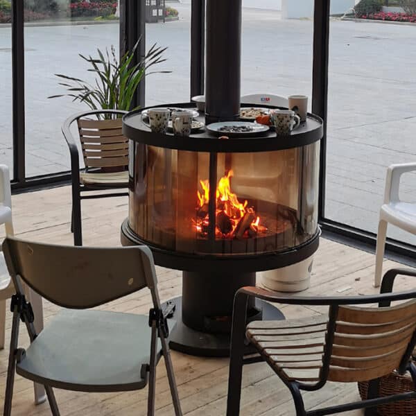Cheminée intérieure moderne à bois
