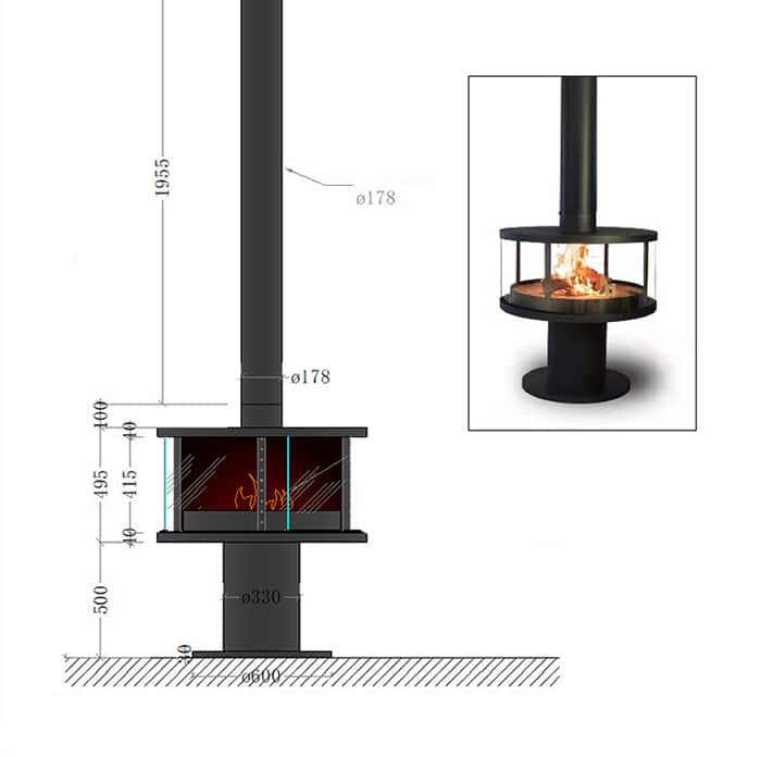 Cheminée intérieure moderne à bois (6)