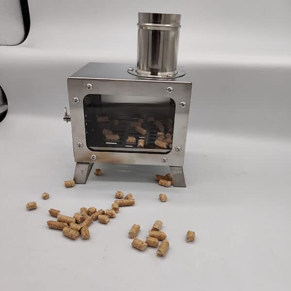 fogão de pellets de mesa em aço inoxidável