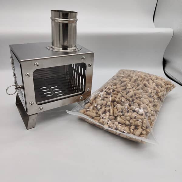 fogão de pellets de mesa em aço inoxidável