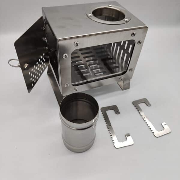 fogão de pellets de mesa em aço inoxidável