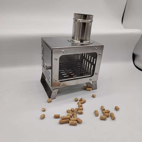 fogão de pellets de mesa em aço inoxidável