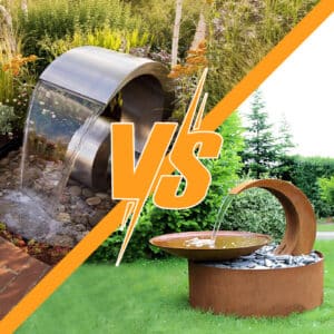 corten steel vs stainless steel water feature