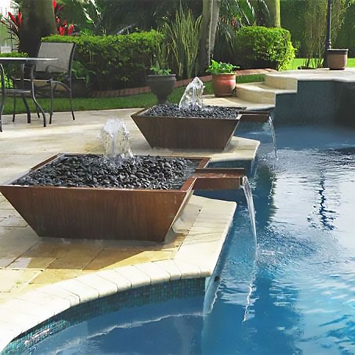corten steel water feature