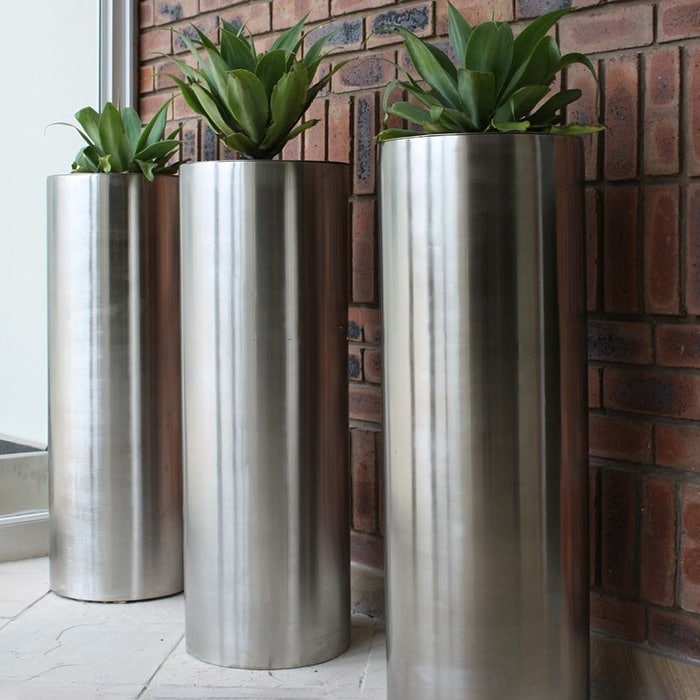 large_stainless_steel_plant_pots