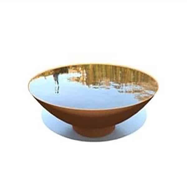 garden corten steel water bowl feature