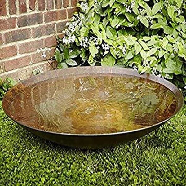 garden corten steel water bowl feature