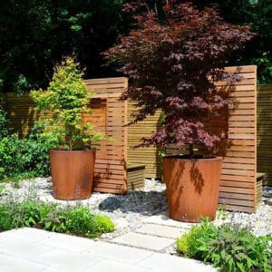 Durable round corten steel planters (8)